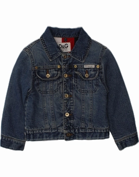 Layered construction Quick Drying DOLCE & GABBANA Boys Denim Jacket 2-3 Years Navy Blue Cotton