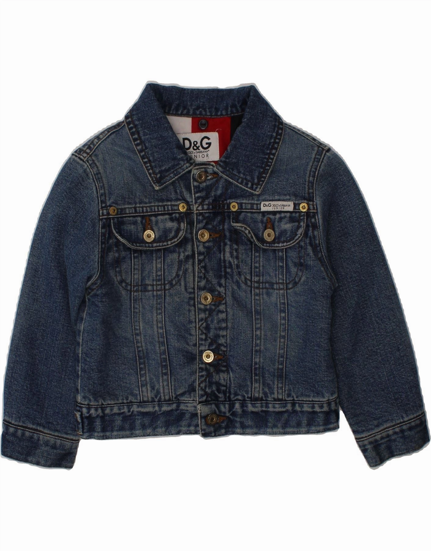 Layered construction Quick Drying DOLCE & GABBANA Boys Denim Jacket 2-3 Years Navy Blue Cotton
