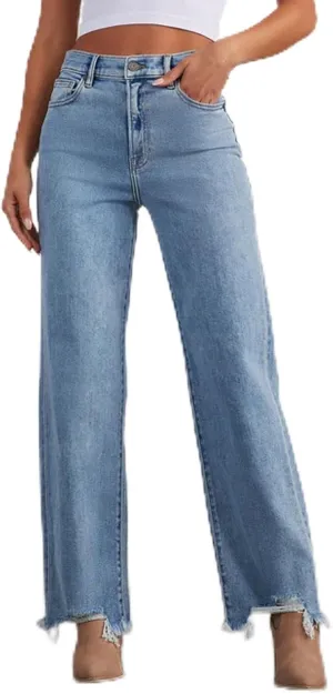 Straight Leg Jeans for Women 2025 Loose Fit Stretchy Tummy Control Jeans Trendy Baggy High Waist Jeans