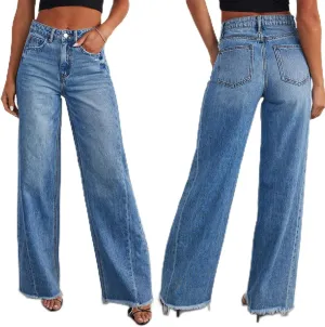 Straight Leg Jeans for Women 2025 Loose Fit Stretchy Tummy Control Jeans Trendy Baggy High Waist Jeans