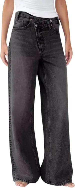 Straight Leg Jeans for Women 2025 Loose Fit Stretchy Tummy Control Jeans Trendy Baggy High Waist Jeans