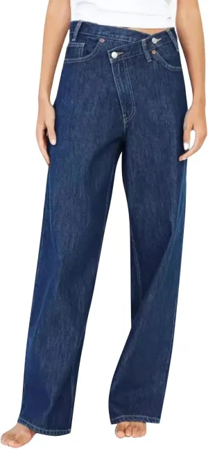 Straight Leg Jeans for Women 2025 Loose Fit Stretchy Tummy Control Jeans Trendy Baggy High Waist Jeans