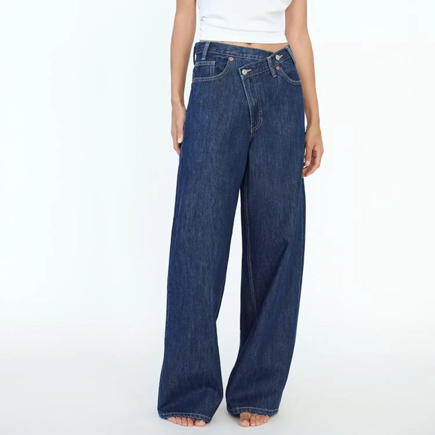 Straight Leg Jeans for Women 2025 Loose Fit Stretchy Tummy Control Jeans Trendy Baggy High Waist Jeans