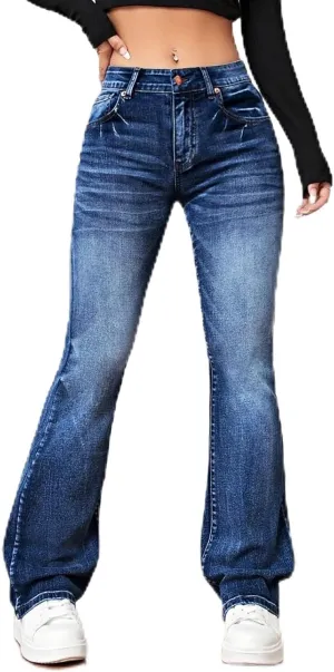 Straight Leg Jeans for Women 2025 Loose Fit Stretchy Tummy Control Jeans Trendy Baggy High Waist Jeans