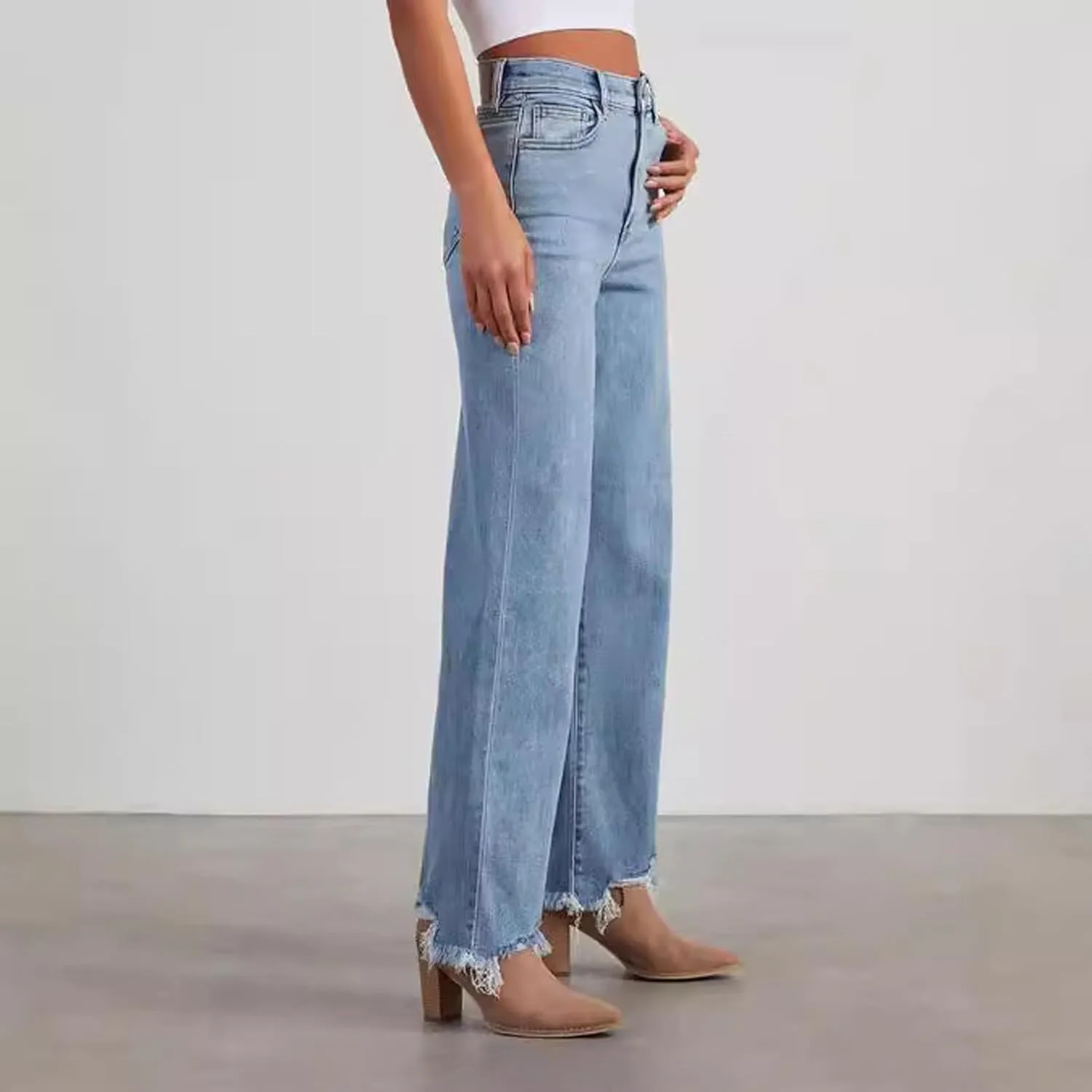 Straight Leg Jeans for Women 2025 Loose Fit Stretchy Tummy Control Jeans Trendy Baggy High Waist Jeans