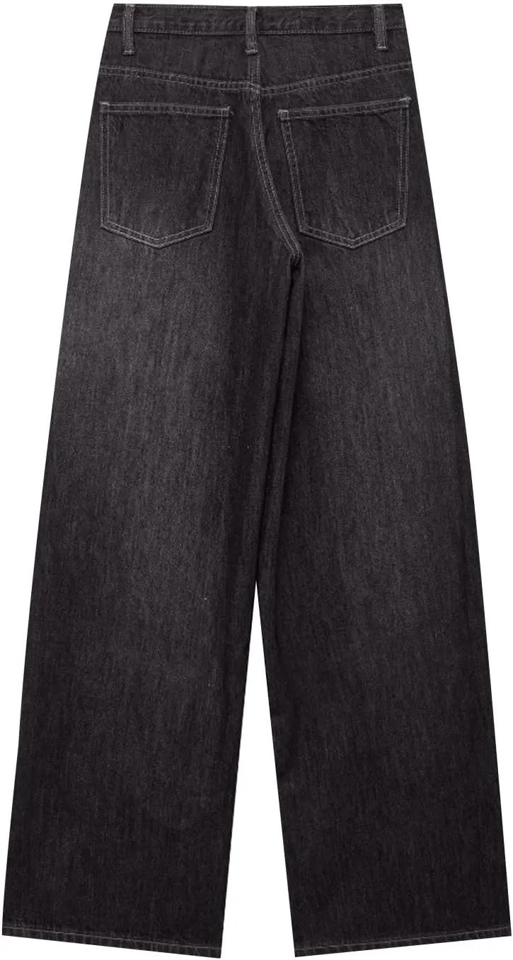Straight Leg Jeans for Women 2025 Loose Fit Stretchy Tummy Control Jeans Trendy Baggy High Waist Jeans