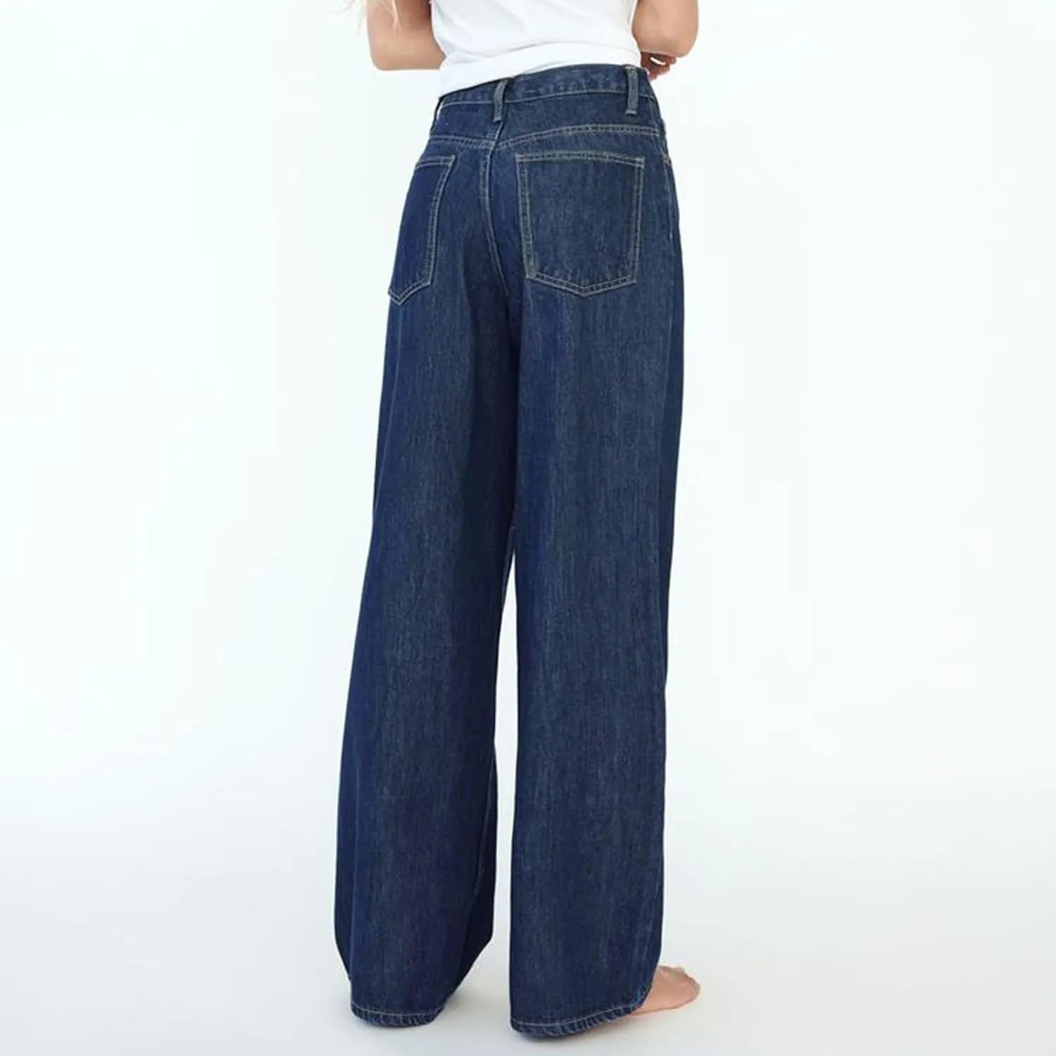Straight Leg Jeans for Women 2025 Loose Fit Stretchy Tummy Control Jeans Trendy Baggy High Waist Jeans