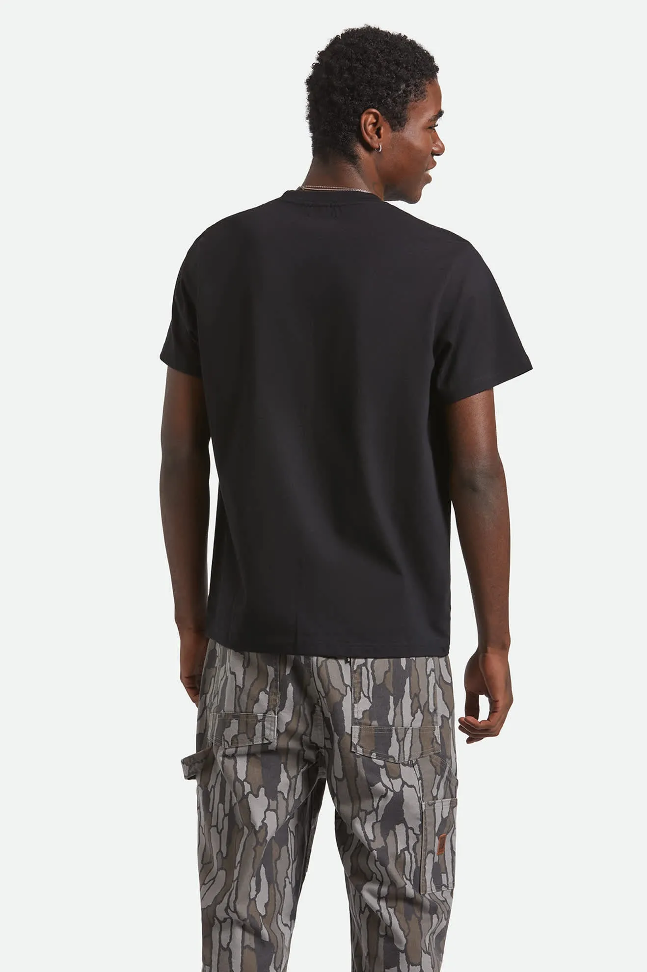 Union Heavyweight S/S Boxy Pocket T-Shirt - Black Water Based Ink Daily Trend