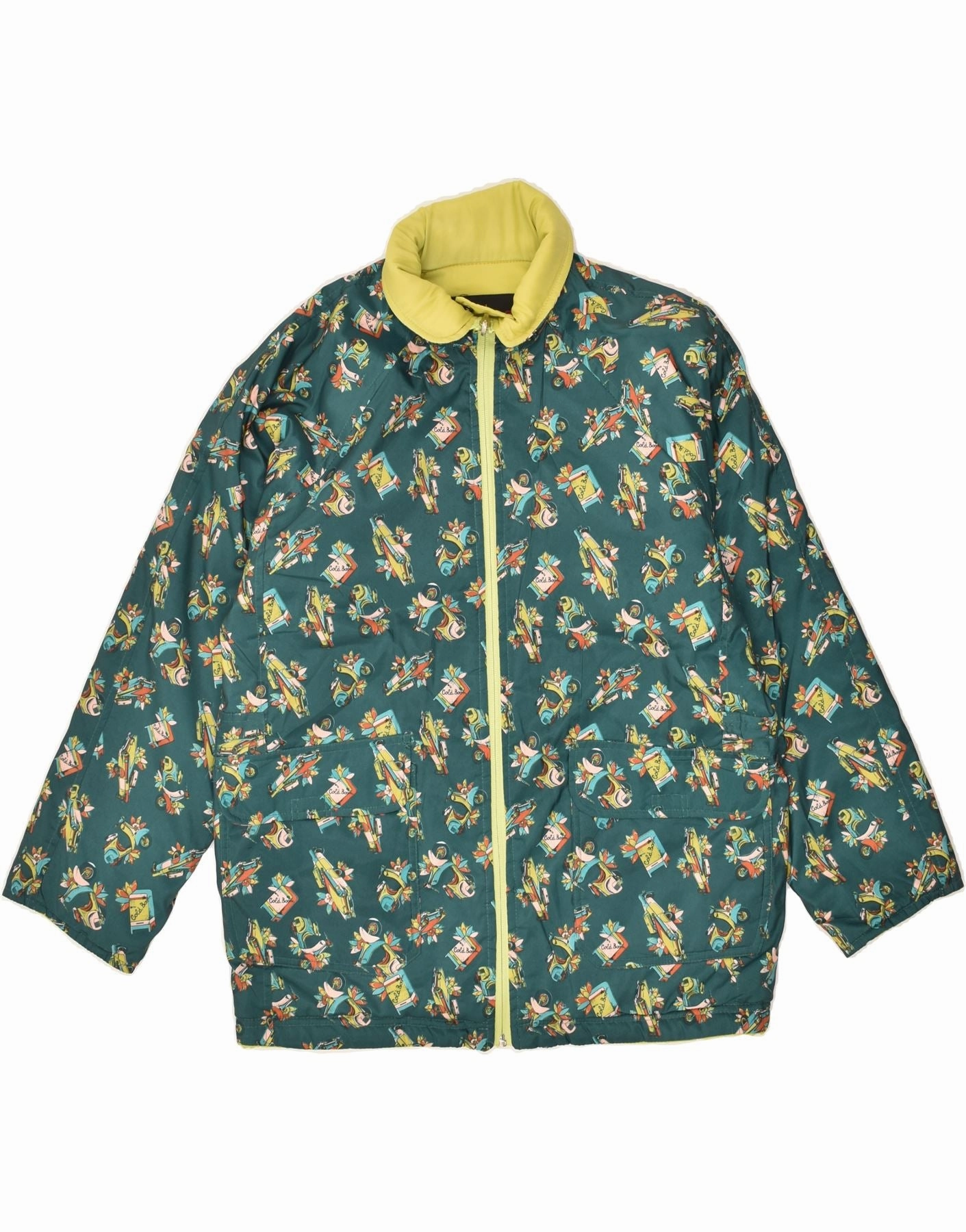 Patched Foundation STRATOS Boys Abstract Pattern Padded Reversible Jacket 11-12 Years Green