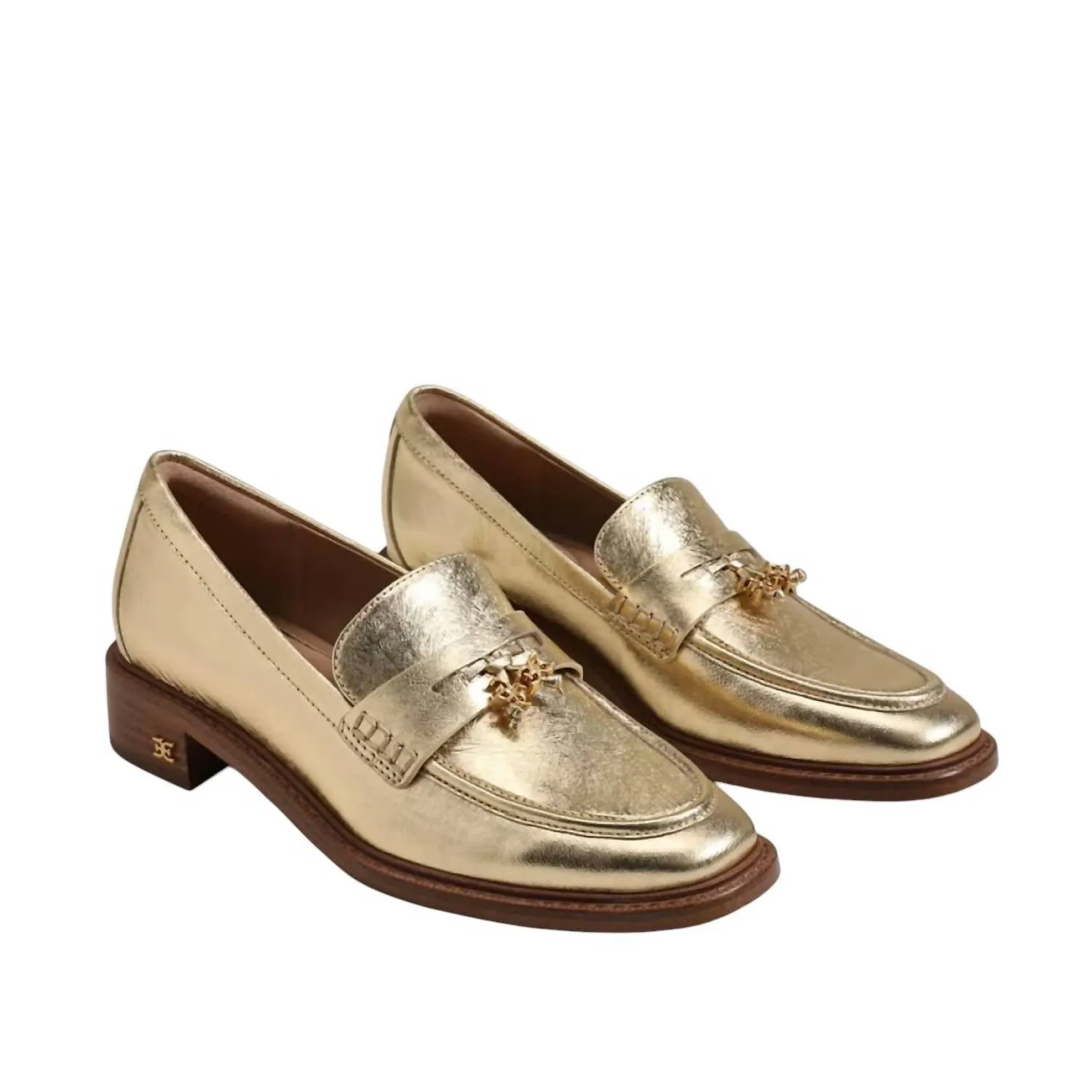 Clean Finish Women's Denise Tassel Penny Loafer In Gold Leather