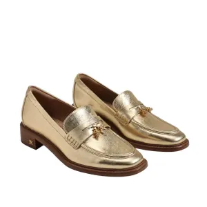 Ground Clear Women's Denise Tassel Penny Loafer In Gold Leather