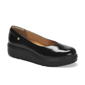 Stylish Look Walk Easy Women's Platform Patent Moccasins In Black