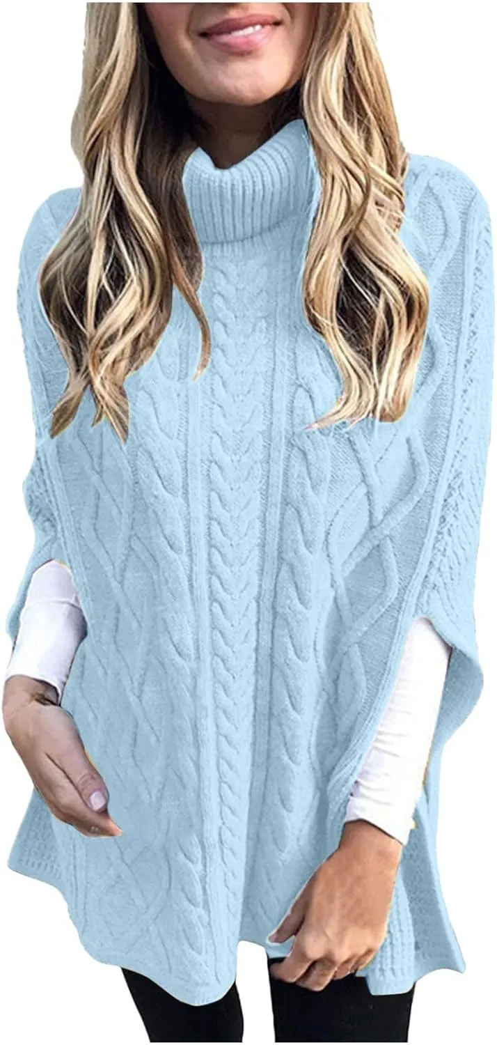 Street Trendy Turtleneck Sweater - Loose Fit Wool Blazer for Autumn Outfits