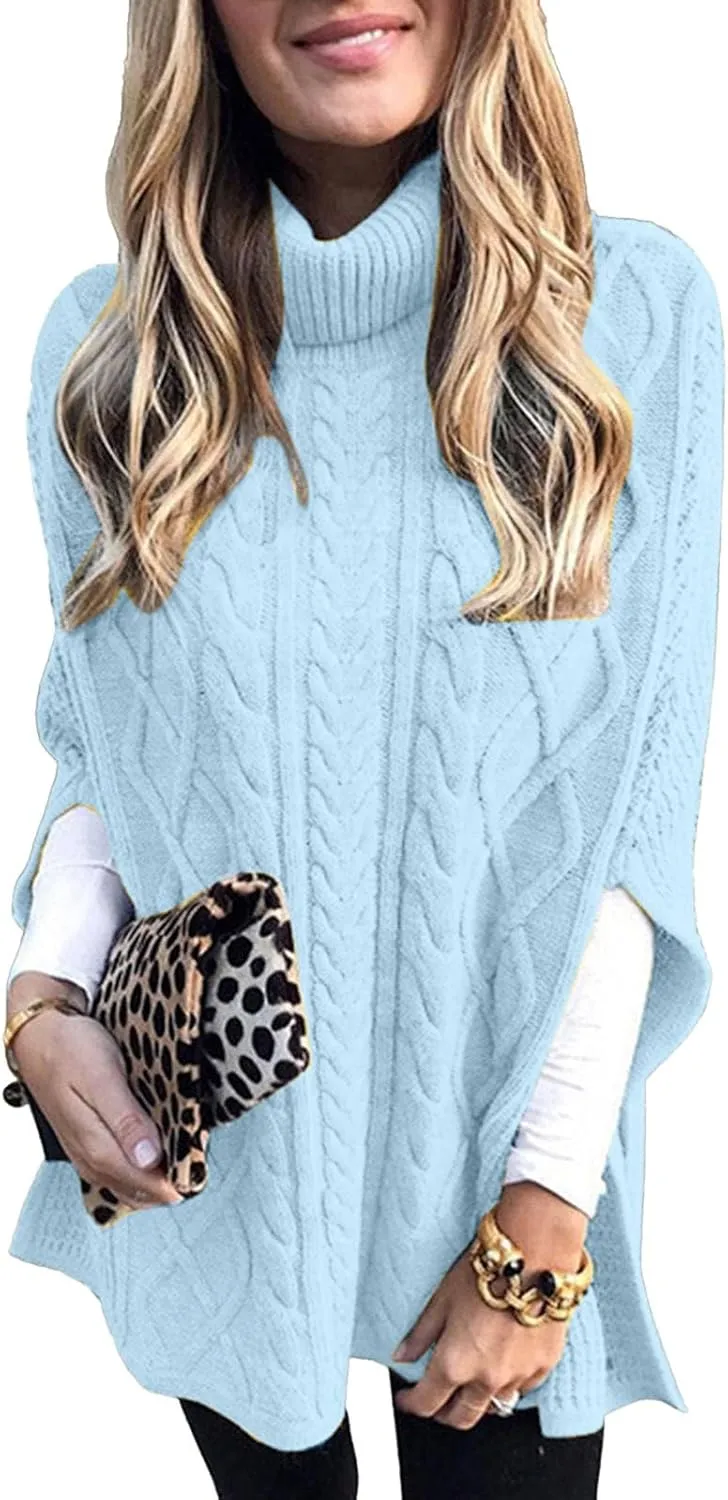Street Trendy Turtleneck Sweater - Loose Fit Wool Blazer for Autumn Outfits