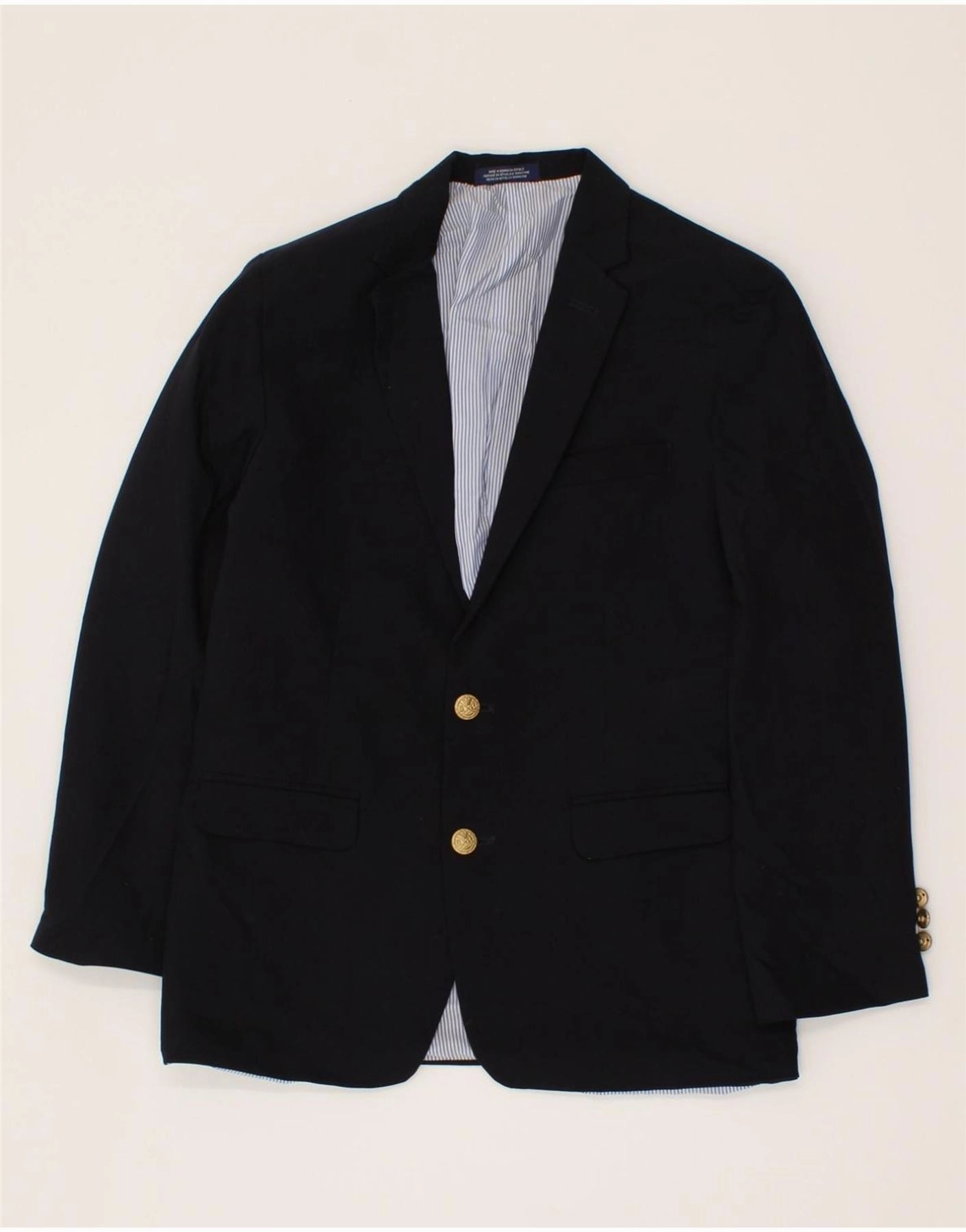 Functional Outerwear Smooth Zipper Action IZOD Boys 2 Button Blazer Jacket 15-16 Years Navy Blue Polyester