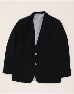 Functional Outerwear Smooth Zipper Action IZOD Boys 2 Button Blazer Jacket 15-16 Years Navy Blue Polyester