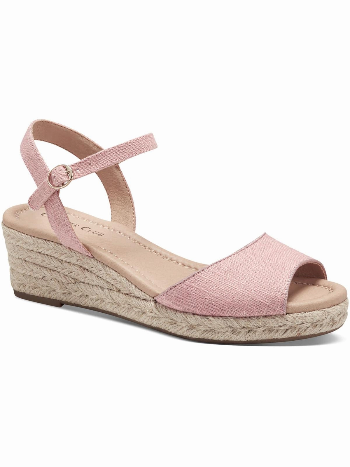 Luchia Womens Canvas Buckle Wedge Sandals Contoured Support