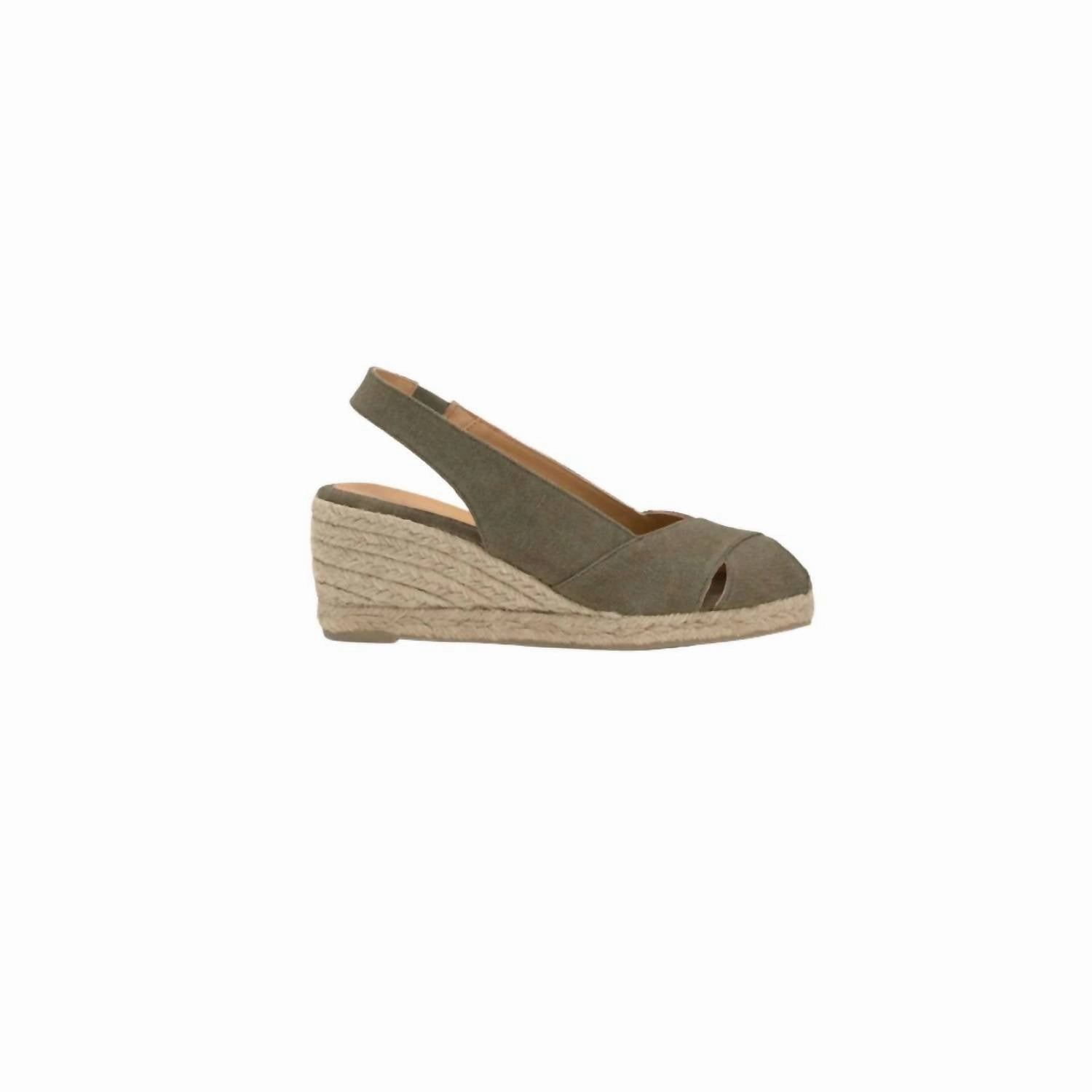 Heel Sole Women's Diana Peep-Toe Espadrille In Olive