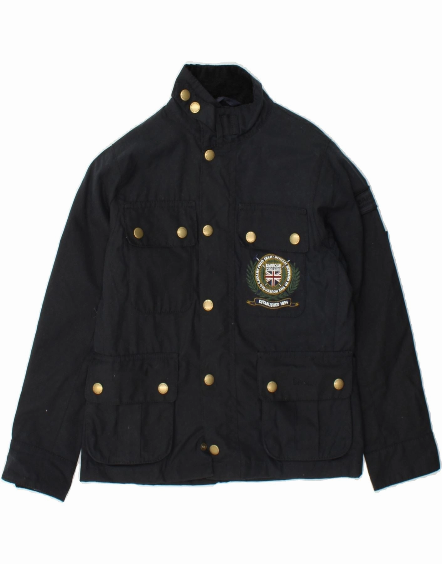 BARBOUR Boys Utility Jacket 6-7 Years Black Polyester Allow