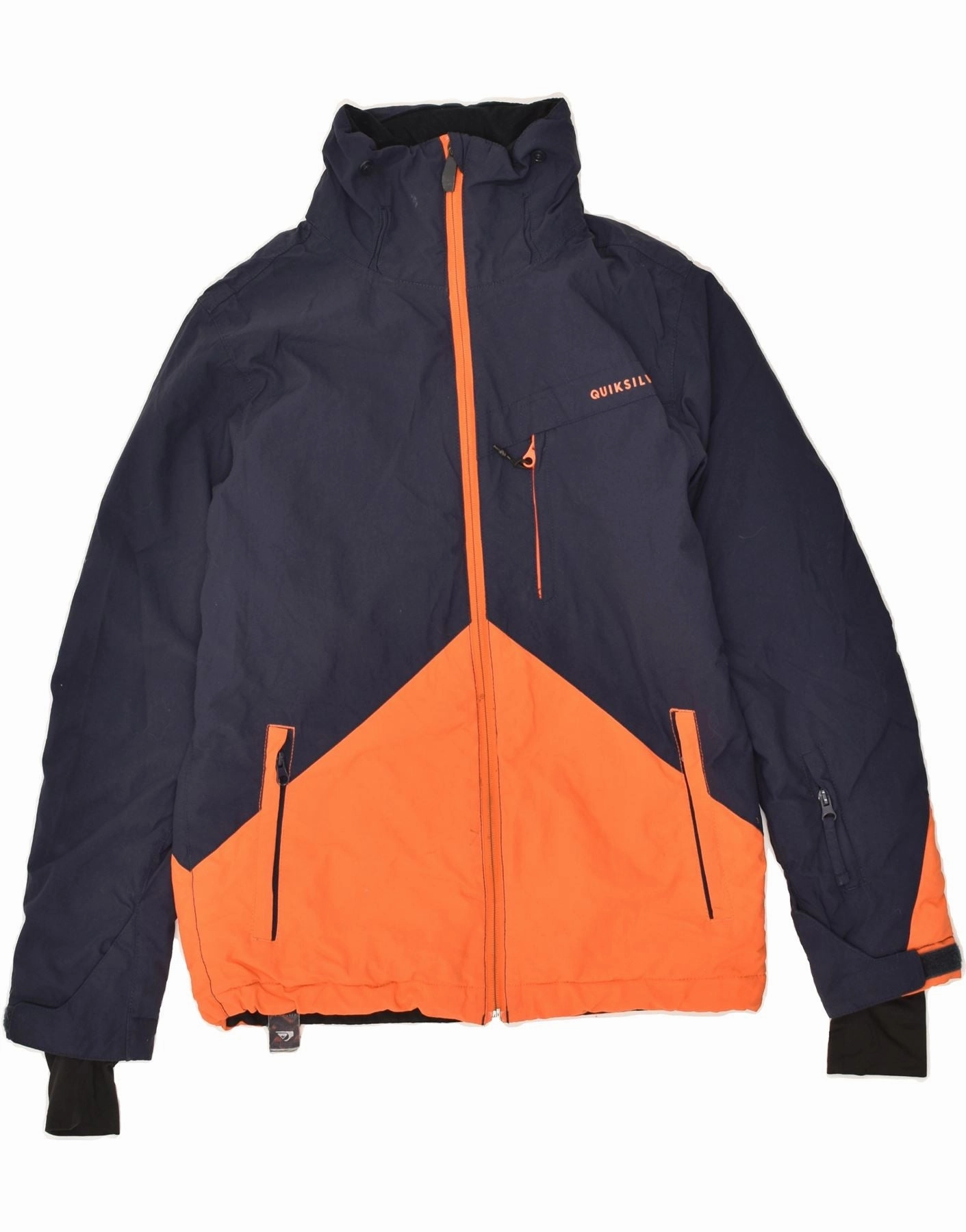 QUIKSILVER Boys Graphic Windbreaker Jacket 11-12 Years Large Navy Blue Formula