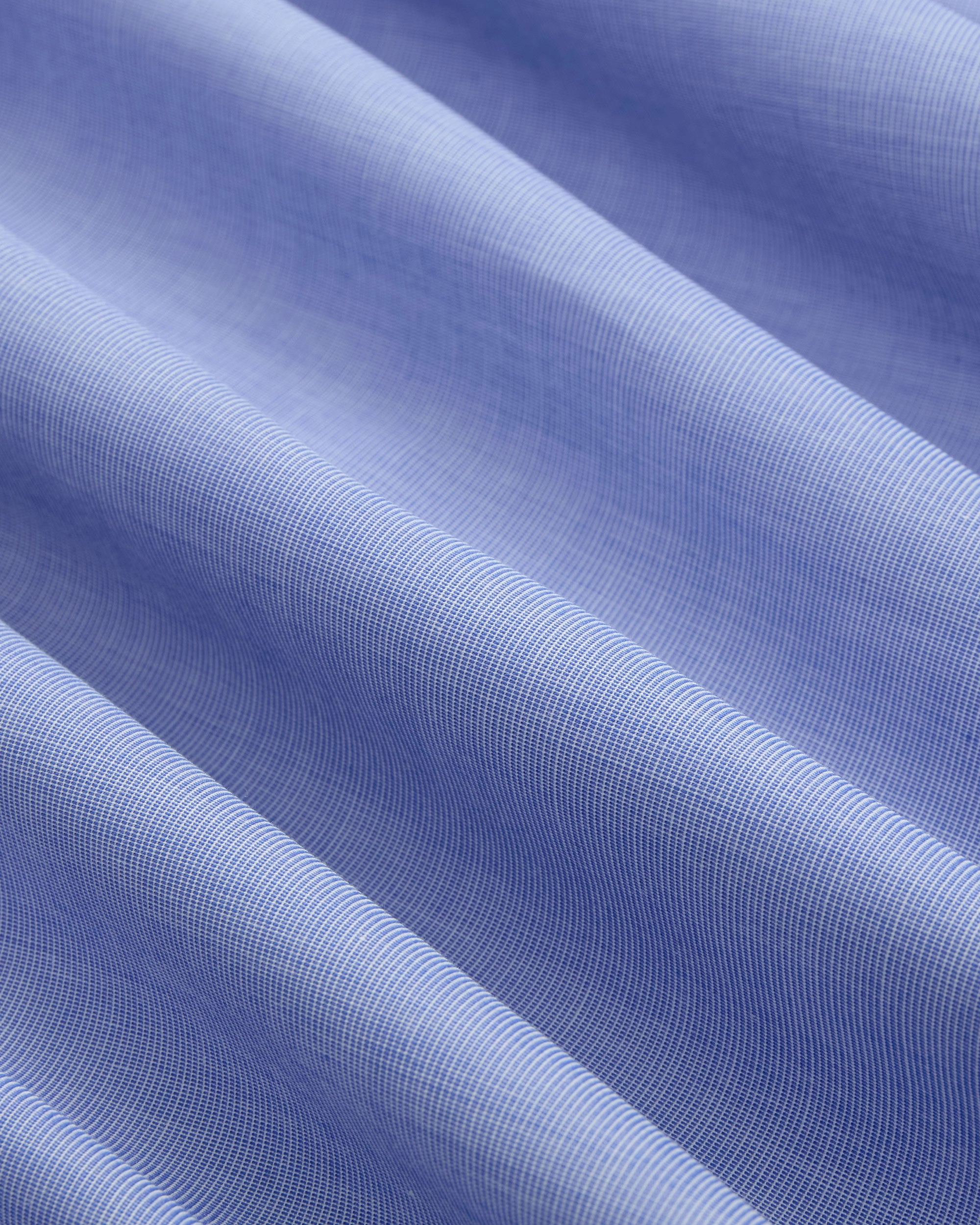 Made-in-USA Blue End-On-End Point Collar French Cuff Dress Shirt - Classic Fit Smooth Texture