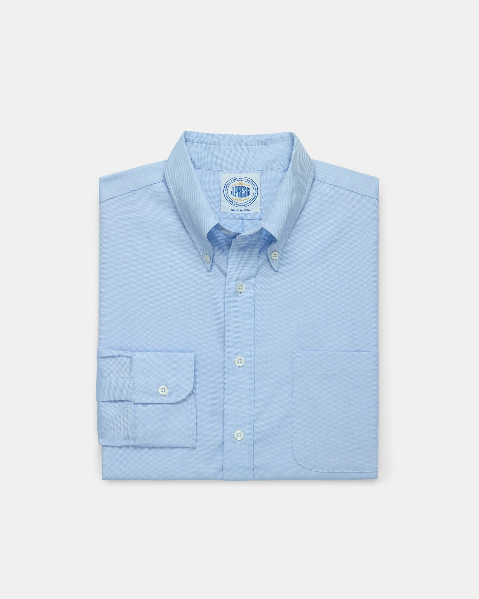 youth trend Made-in-USA Thomas Mason Blue Royal Oxford Button Down Shirt - Regular Fit