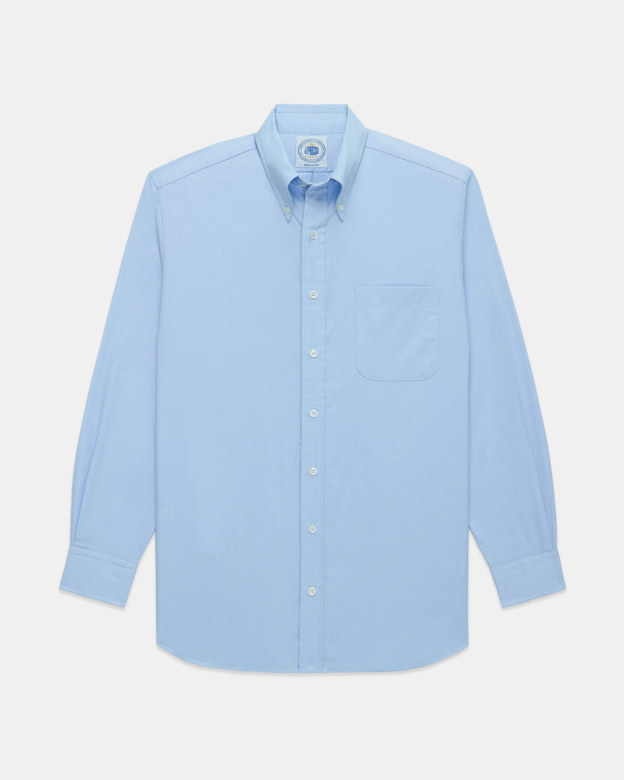Seasonal Fashion Anti Static Lining Made-in-USA Thomas Mason Blue Royal Oxford Button Down Shirt - Regular Fit