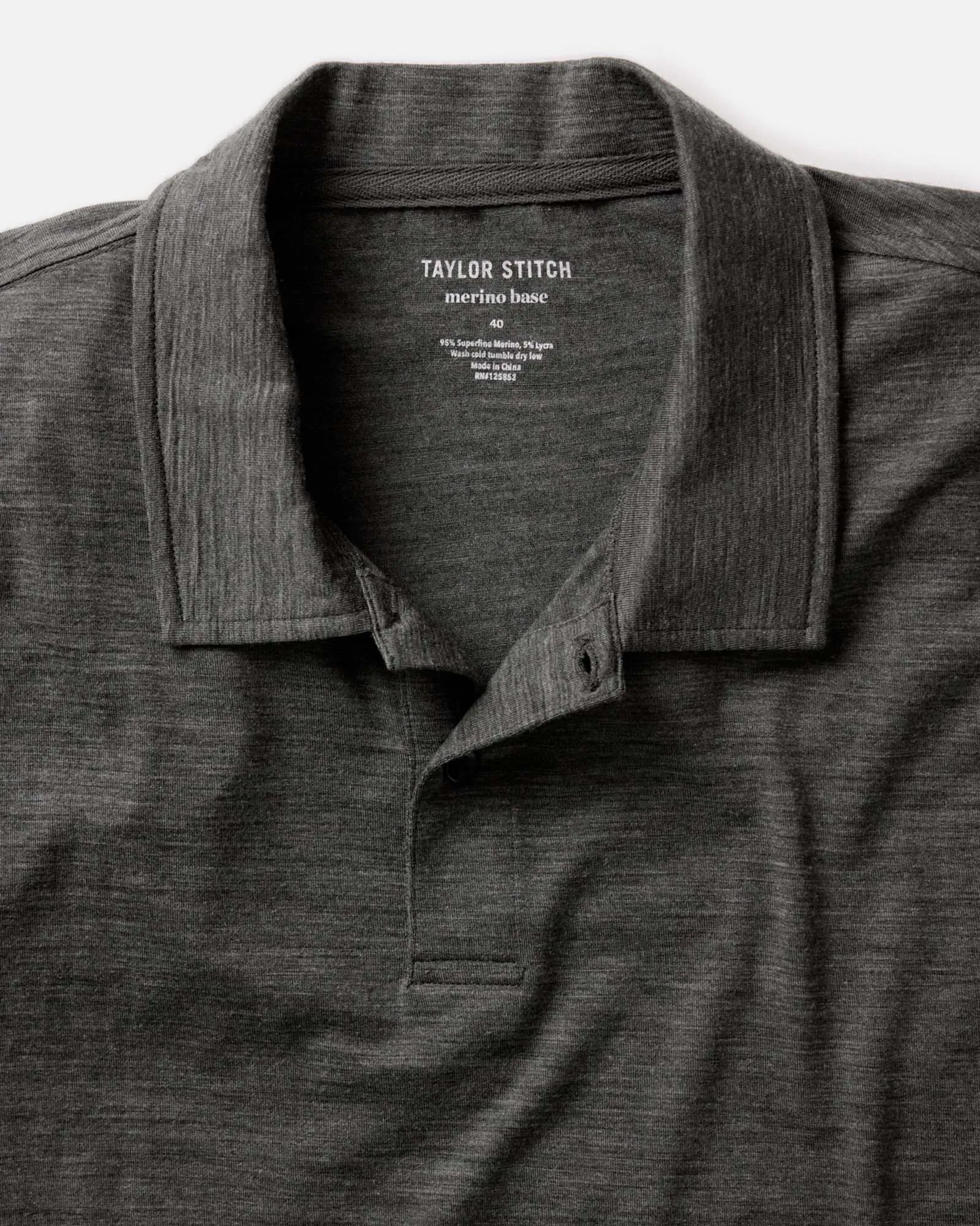 The Merino Polo in Heather Army Casual Comfort Top