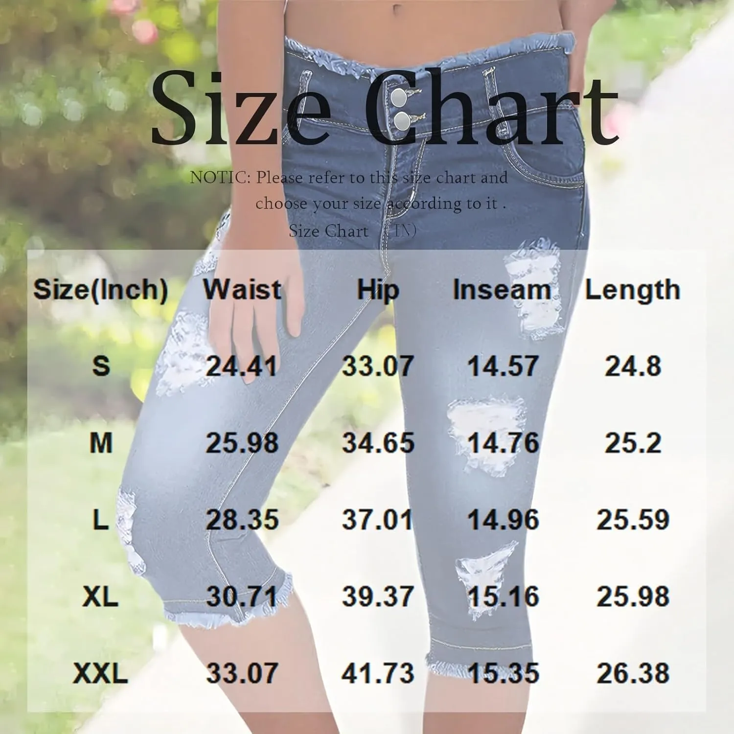 Stretch Jean Capris for Women Ripped Low Rise Jeans Vintage Distressed Jeans Raw Hem Denim Capri Pants with Pocekts