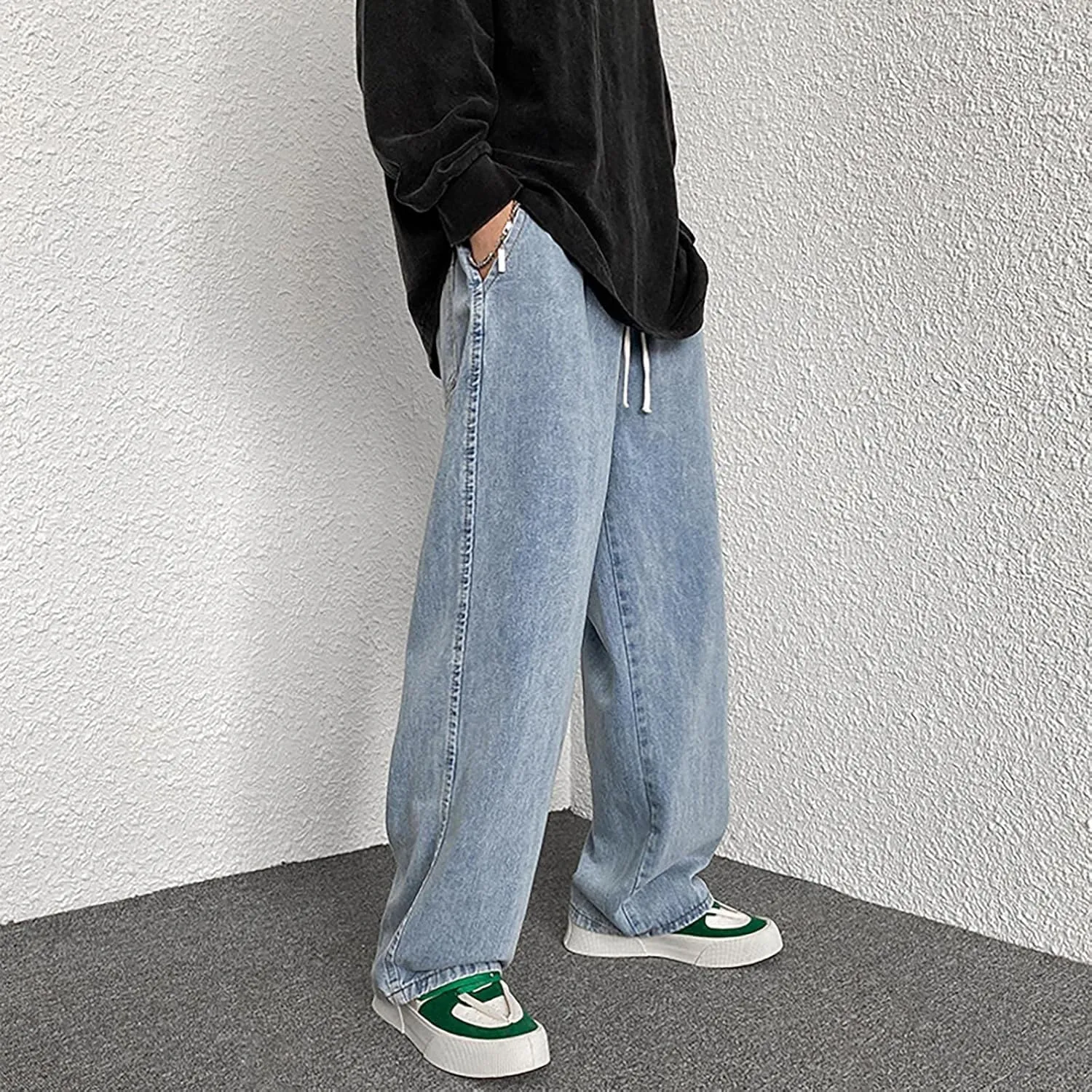 Stretch Jeans Men Classic Straight Fit Stretch Jeans Jeans for Men Hip Hop Jeans Soft Flexible