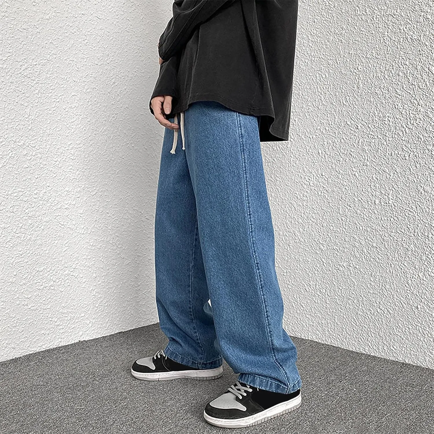 Stretch Jeans Men Classic Straight Fit Stretch Jeans Jeans for Men Hip Hop Jeans Soft Flexible