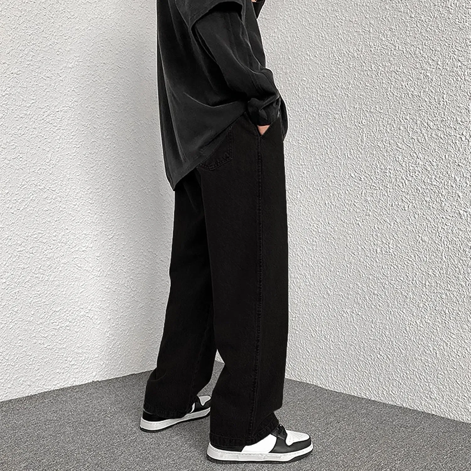 Stretch Jeans Men Classic Straight Fit Stretch Jeans Jeans for Men Hip Hop Jeans Soft Flexible