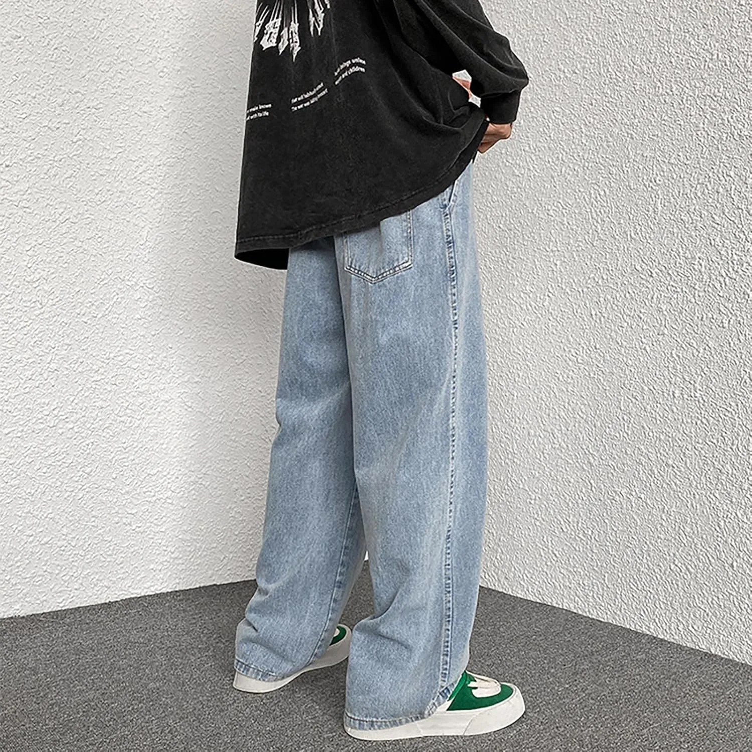 Stretch Jeans Men Classic Straight Fit Stretch Jeans Jeans for Men Hip Hop Jeans Soft Flexible