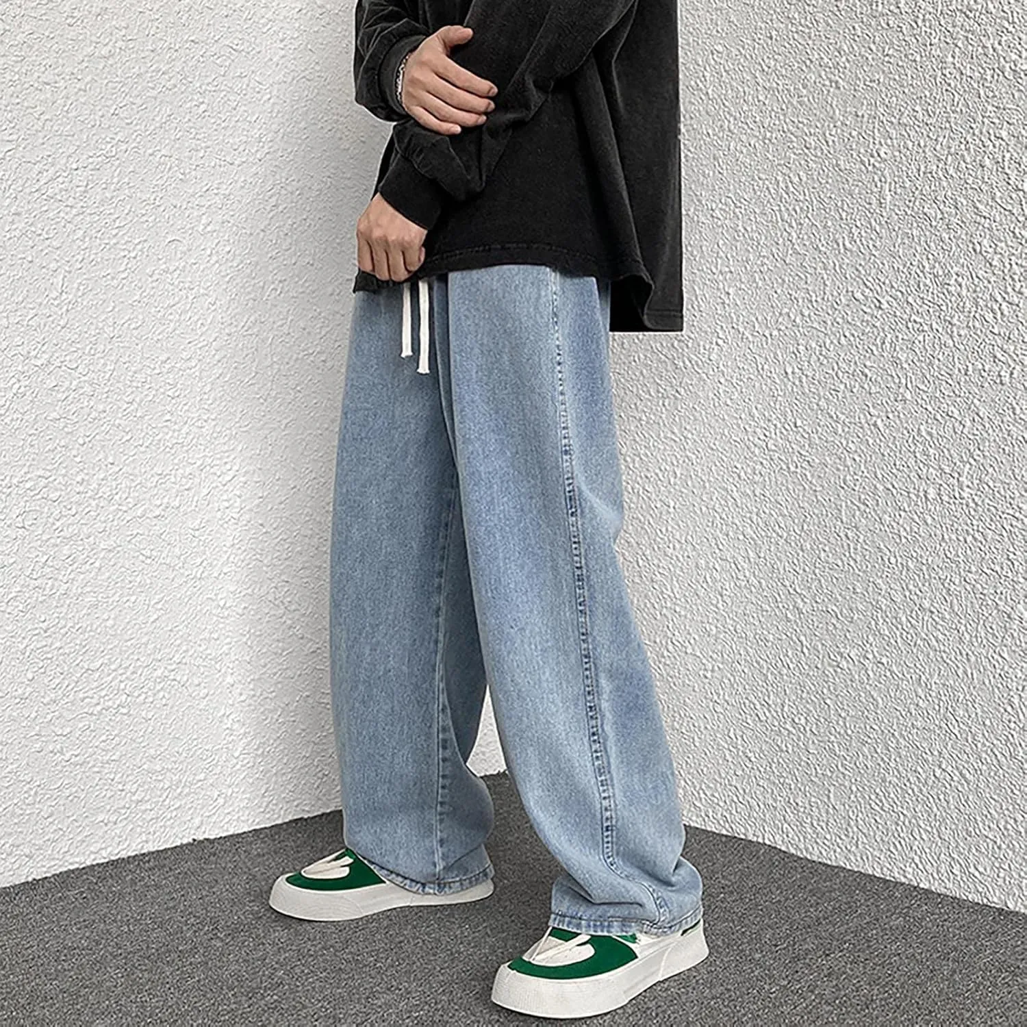 Stretch Jeans Men Classic Straight Fit Stretch Jeans Jeans for Men Hip Hop Jeans Soft Flexible