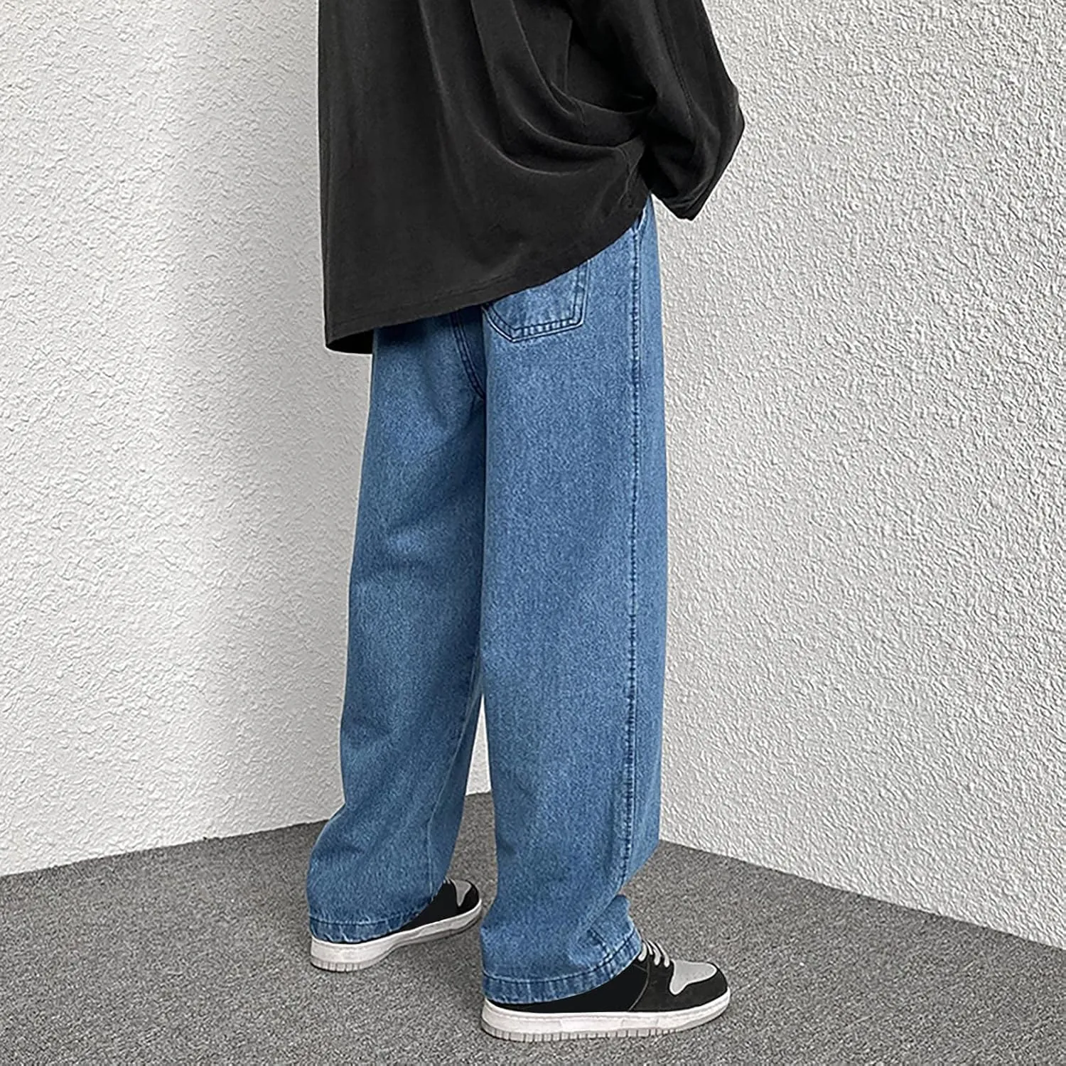 Stretch Jeans Men Classic Straight Fit Stretch Jeans Jeans for Men Hip Hop Jeans Soft Flexible