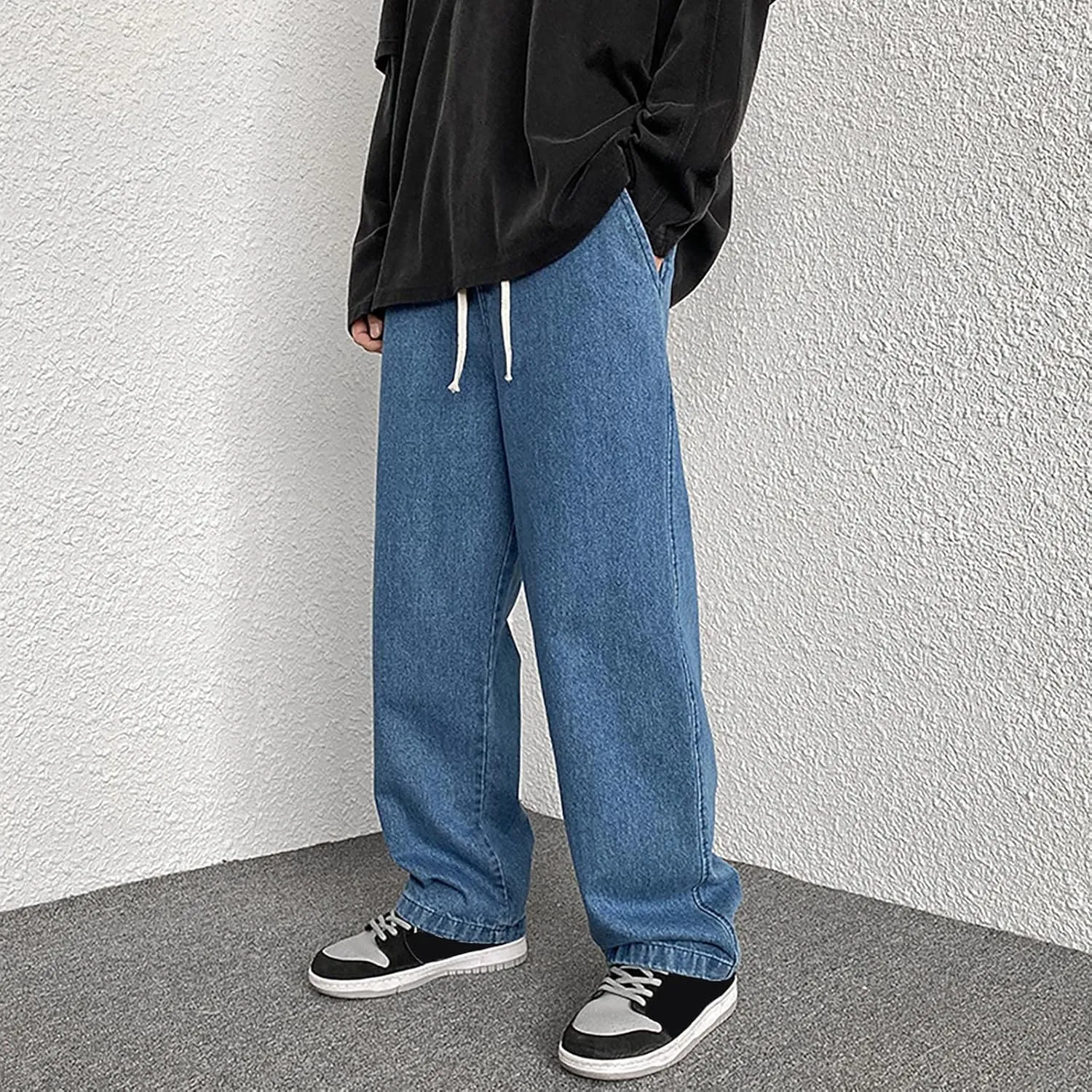 Stretch Jeans Men Classic Straight Fit Stretch Jeans Jeans for Men Hip Hop Jeans Soft Flexible