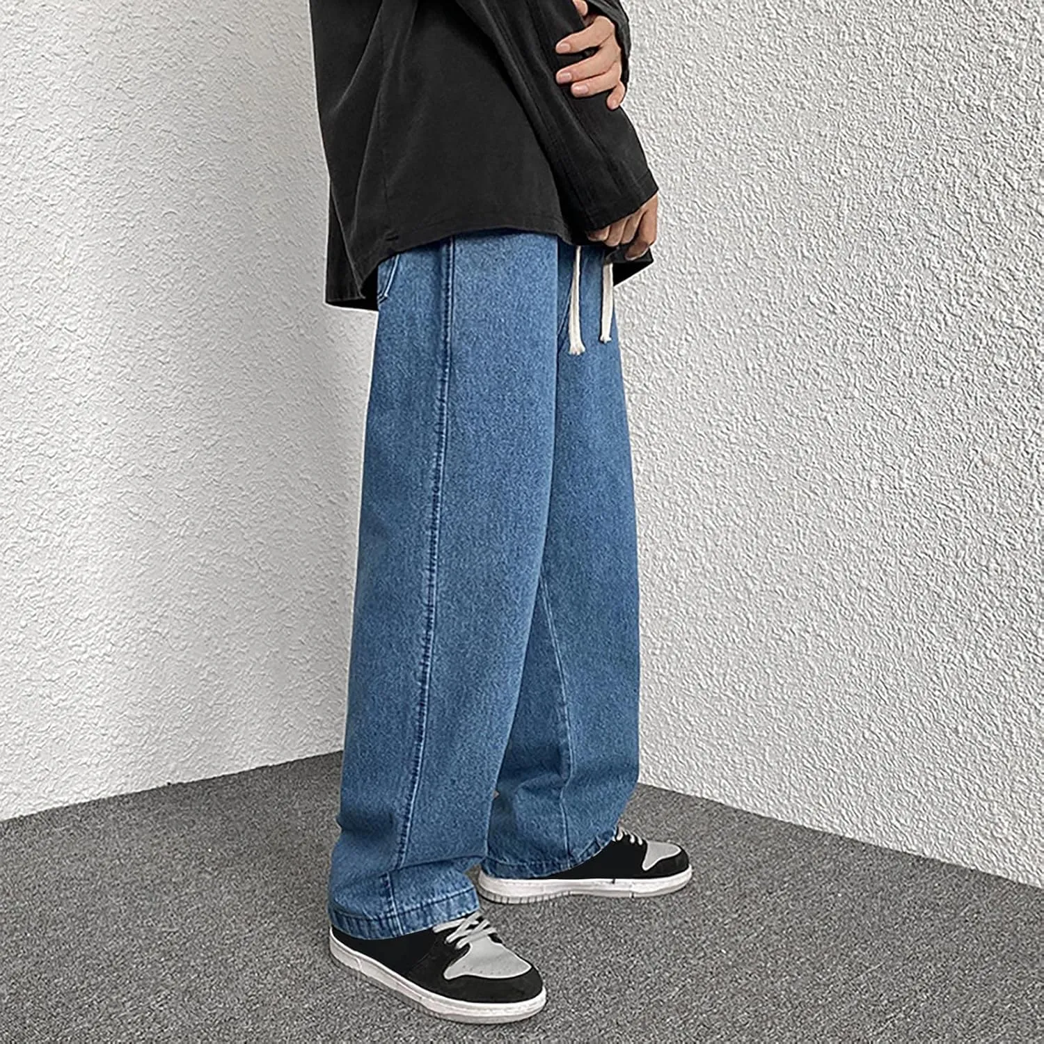 Stretch Jeans Men Classic Straight Fit Stretch Jeans Jeans for Men Hip Hop Jeans Soft Flexible