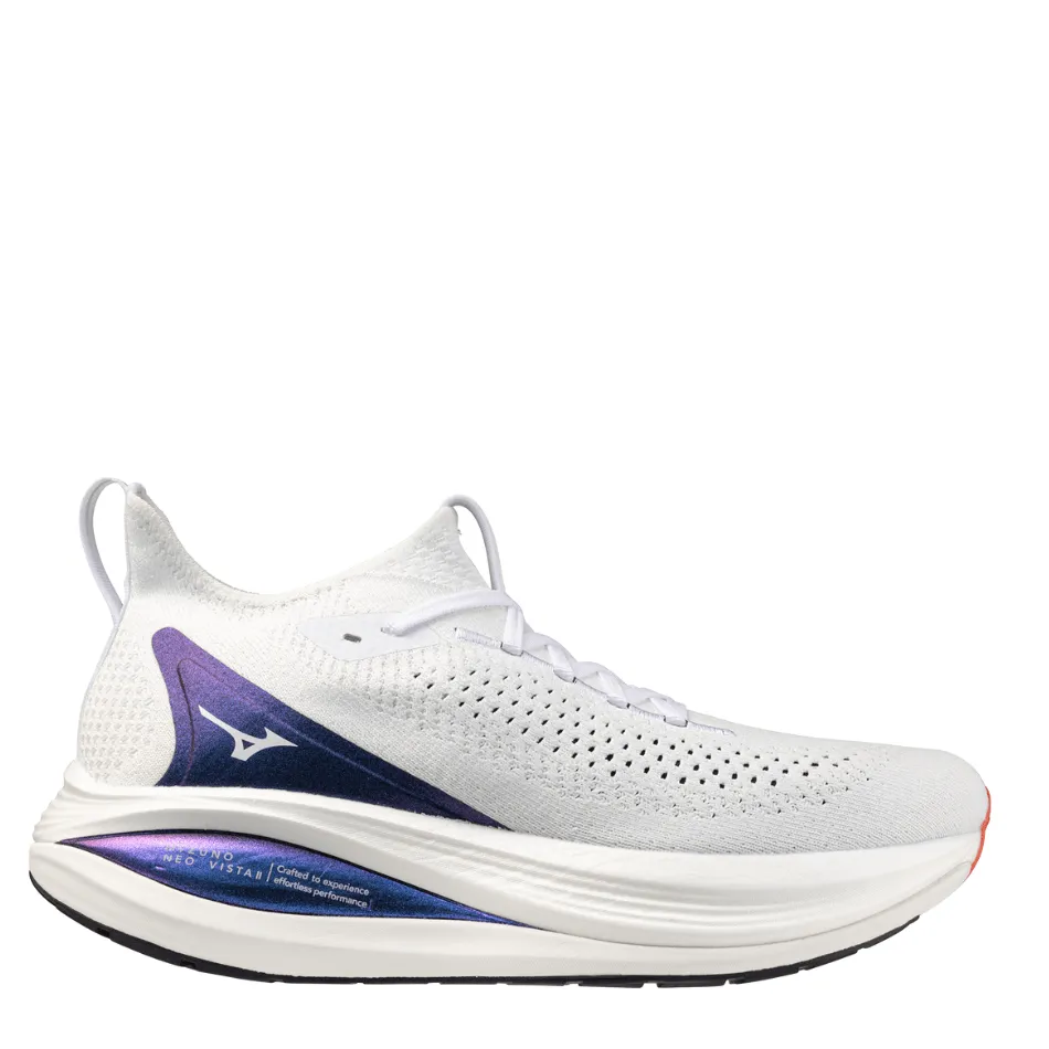 Mizuno Men's Neo Vista 2 Running Shoes in White/White/Iris Bloom AW25 indoor - outdoor