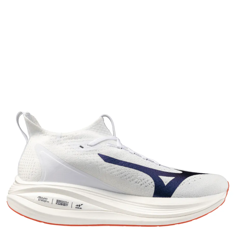 running on concrete Weekend Jog Mizuno Men's Neo Vista 2 Running Shoes in White/White/Iris Bloom AW25