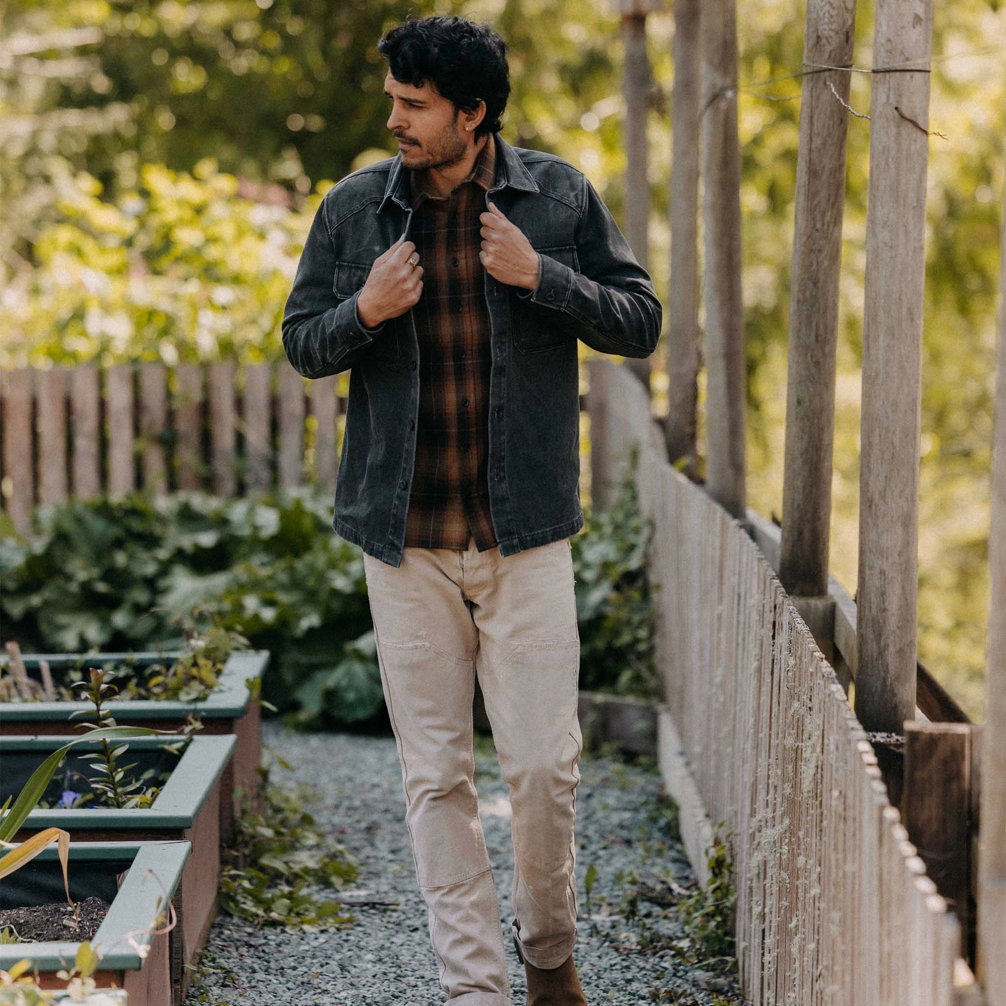 The Shop Shirt in Coal Chipped Canvas Fast Drying Fashion Forward