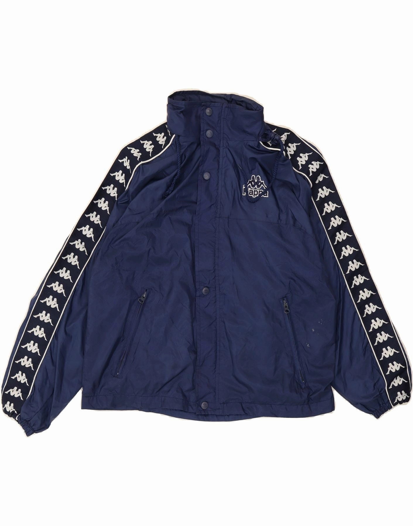 hot - weather option Train KAPPA Boys Hooded Rain Jacket 11-12 Years Large Navy Blue Nylon