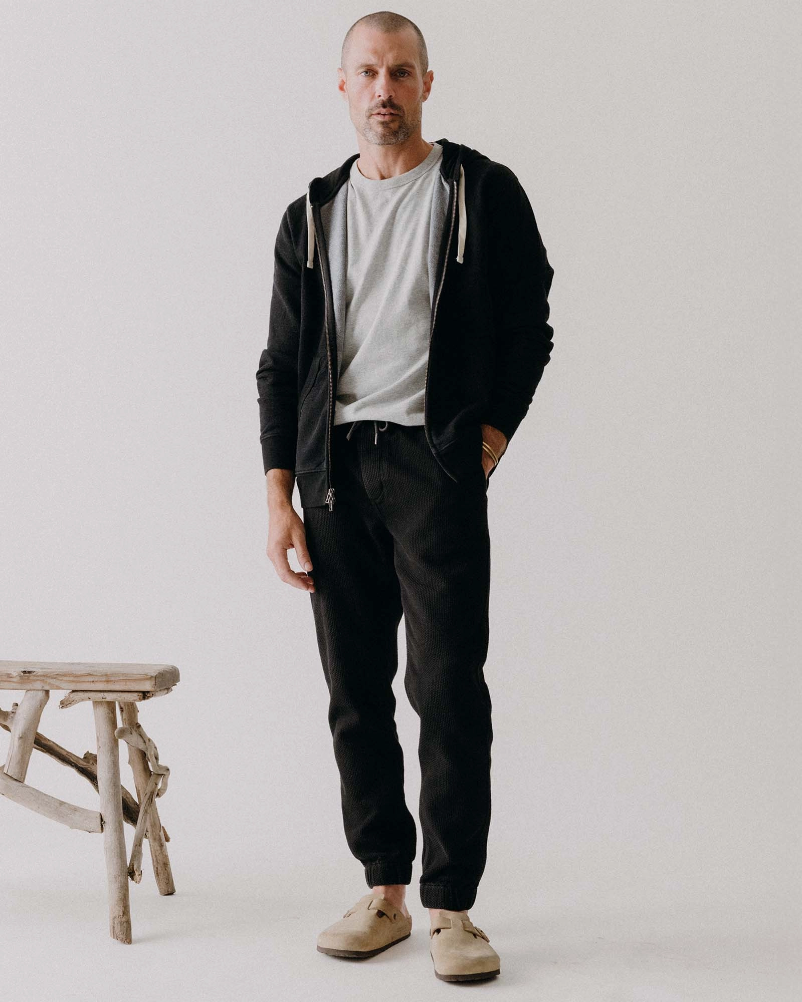 Outdoor Use Low Maintenance The Apres Pant in Black Indigo Sashiko
