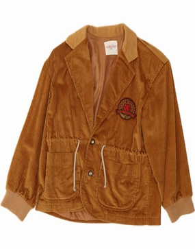 HighNeck BENETTON Boys Corduroy Jacket 11-12 Years Large  Brown Cotton