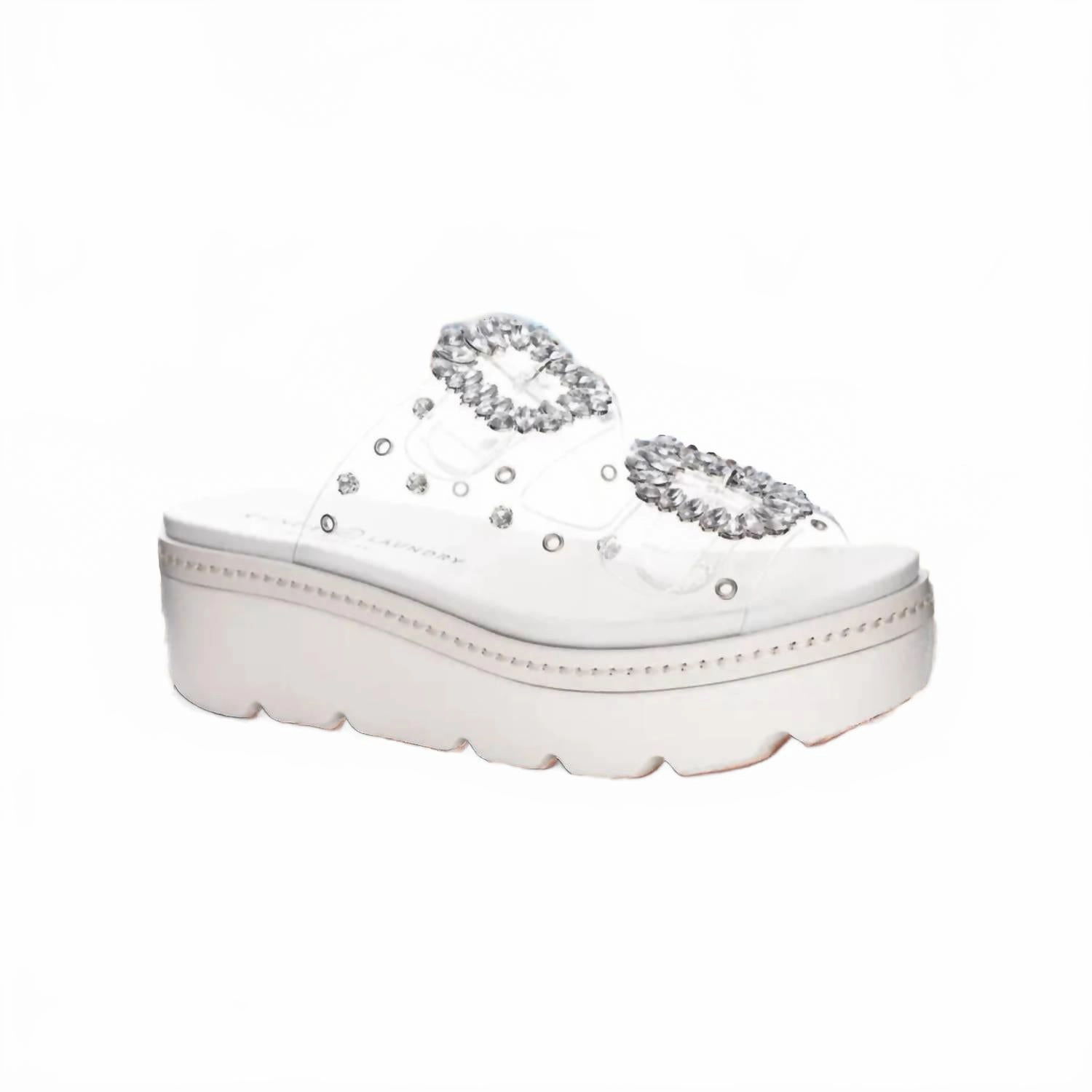 Women's Surf Clear Vinyl Sandals In White Match All