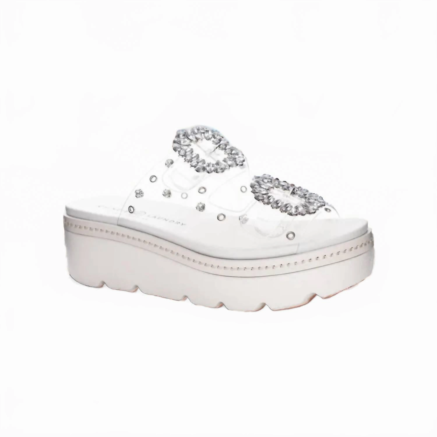 Photo Base Bold Impact Women's Surf Clear Vinyl Sandals In White