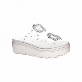Women's Surf Clear Vinyl Sandals In White Match All