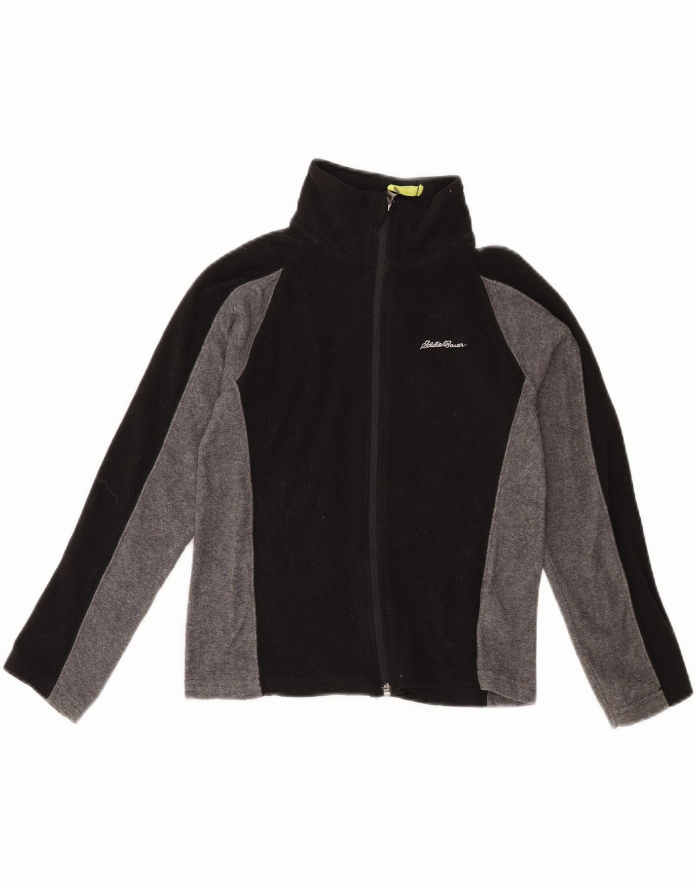 Compact Packable Black EDDIE BAUER Boys Fleece Jacket 7-8 Years Small Black Colourblock Polyester