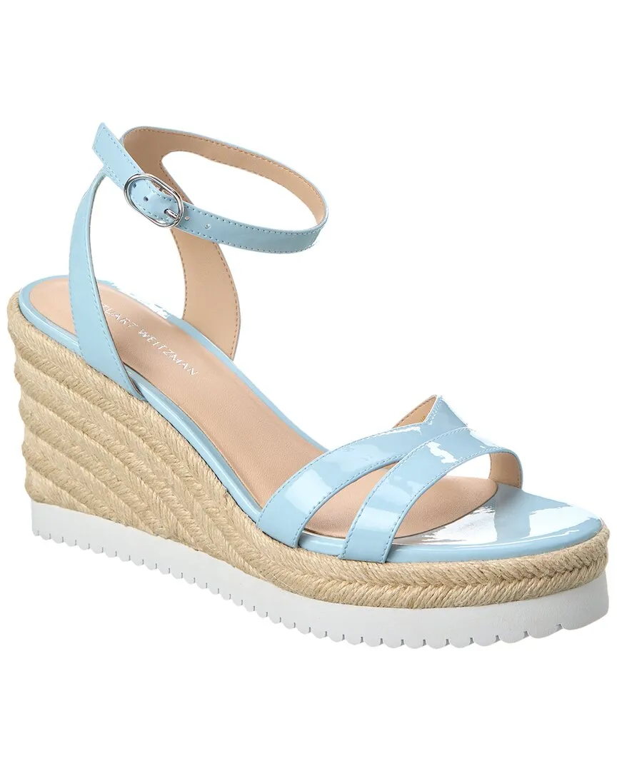 Raised Fit Stuart Weitzman Catlina Patent Espadrille Wedge Sandal