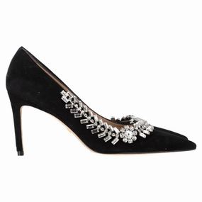 Step Elevation Stuart Weitzman Promise 85 Pumps in Black Suede