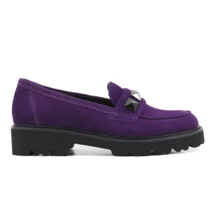 Casual Touch Studded Loafer In Purple
